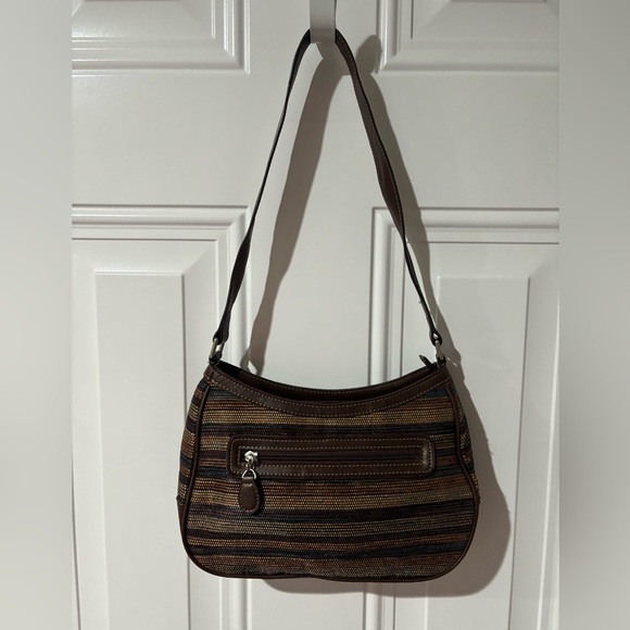 Liz Claiborne Vintage Ladies Brown Handbag 10" W x 7" H x 3" D Lots of Pockets - Picture 1 of 16
